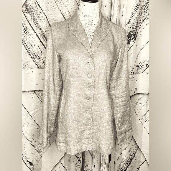 Eileen Fisher Linen Blend Blazer Tan Shimmer Size XS - Picture 1 of 7